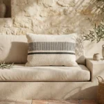 Bodrum Linea handgewebter Kissenbezug in Beige & Schwarz